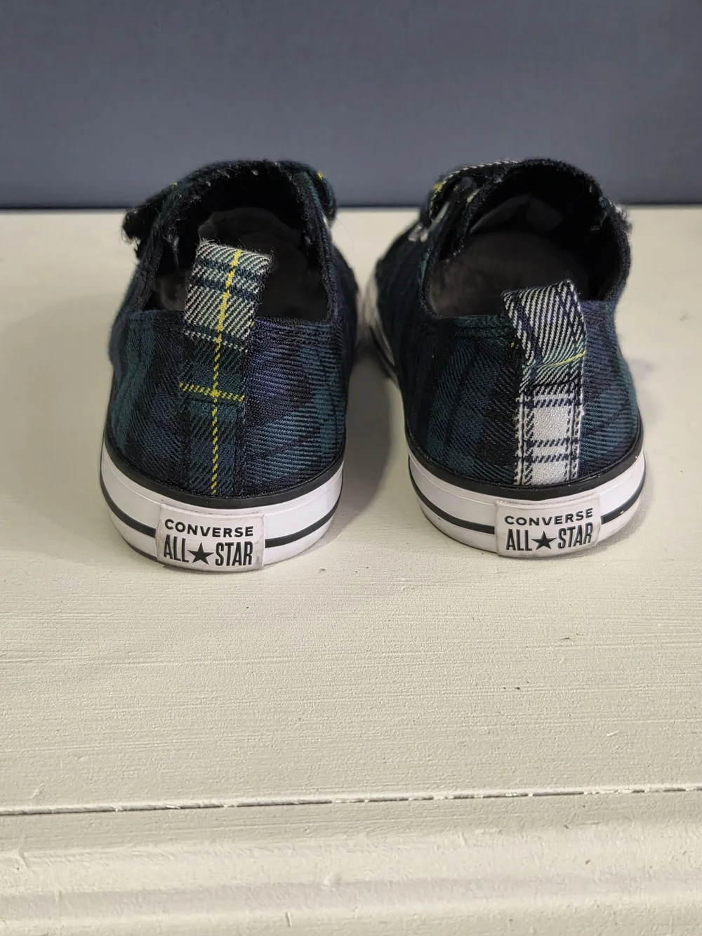 Converse All Star Plaid Velcro Low Top Sneakers Toddler Size 10 Shoes